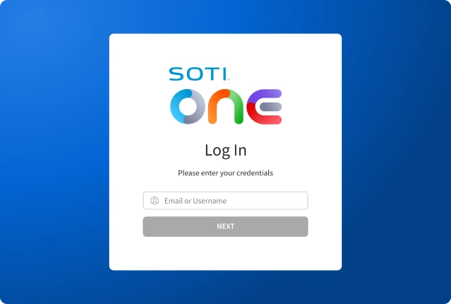 SOTI ONE Login Screen